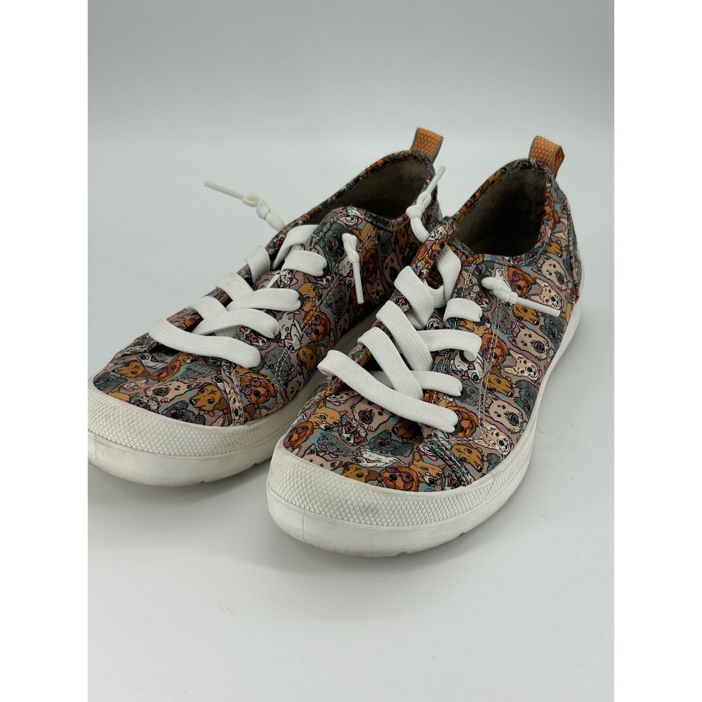 BOBS From Skechers BOBS for Dogs Dog Print Canvas Sneakers Women's 7.5